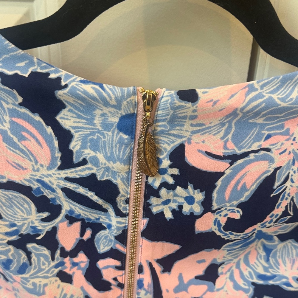 Lilly Pulitzer Kayla Stretch Navy and Light Pink Floral Dress Size 2 - Picture 5 of 7